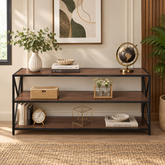 Carbon X-Frame Bookcase Console Table
