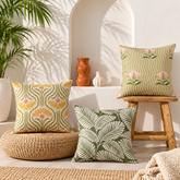 Teal Folk Floral Medallion Printed Cushion Covers (Pack of 3) (Copy)