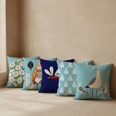 Nordic Coastal Breeze Printed Cushion Covers - (Pack of 5) For Living Room, Bed Room, Home Decor
