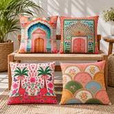 Palace of Peacocks Printed Cushion Cover Pack of 4