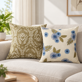 Olive Leaves Pattern Printed Cushion Cover Pack of 2