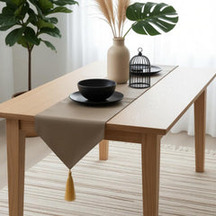 Desert Sand Leather Table Runner