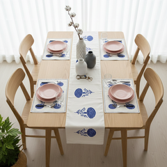 Blue Lotus Dreamscape Table Runne with Mats