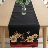 Black Floral Elegance Table Runner