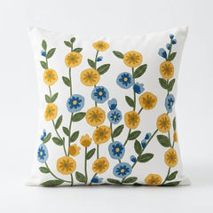 Contemporary Bloom Canvas Printed Cushion Covers - (Pack of 4) For Living Room, Bed Room, Home Decor