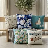 Aqua Garden Living Printed Cushion Covers - (Pack of 5) For Living Room, Bed Room, Home Decor