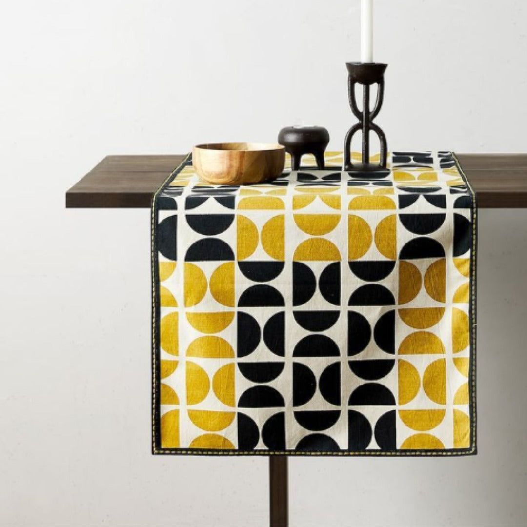 Midnight & Mustard Table Runner