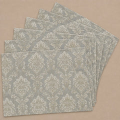 Imperial Sage Brocade Table Runner With Mats In Damask Fabric 008