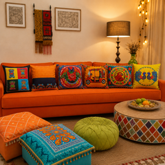 Pakistani Truck Art Printed  Cushion Covers Pack 6