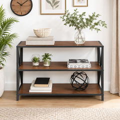 Carbon X-Frame Bookcase Console Table