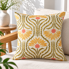 Teal Folk Floral Medallion Printed Cushion Covers (Pack of 3) (Copy)
