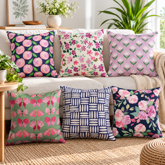 Violet Reverie Printed Cushion Covers (Pack of 6)