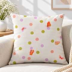 Olive Wavy Floral Pattern Printed Cushion Covers (Pack of 2)