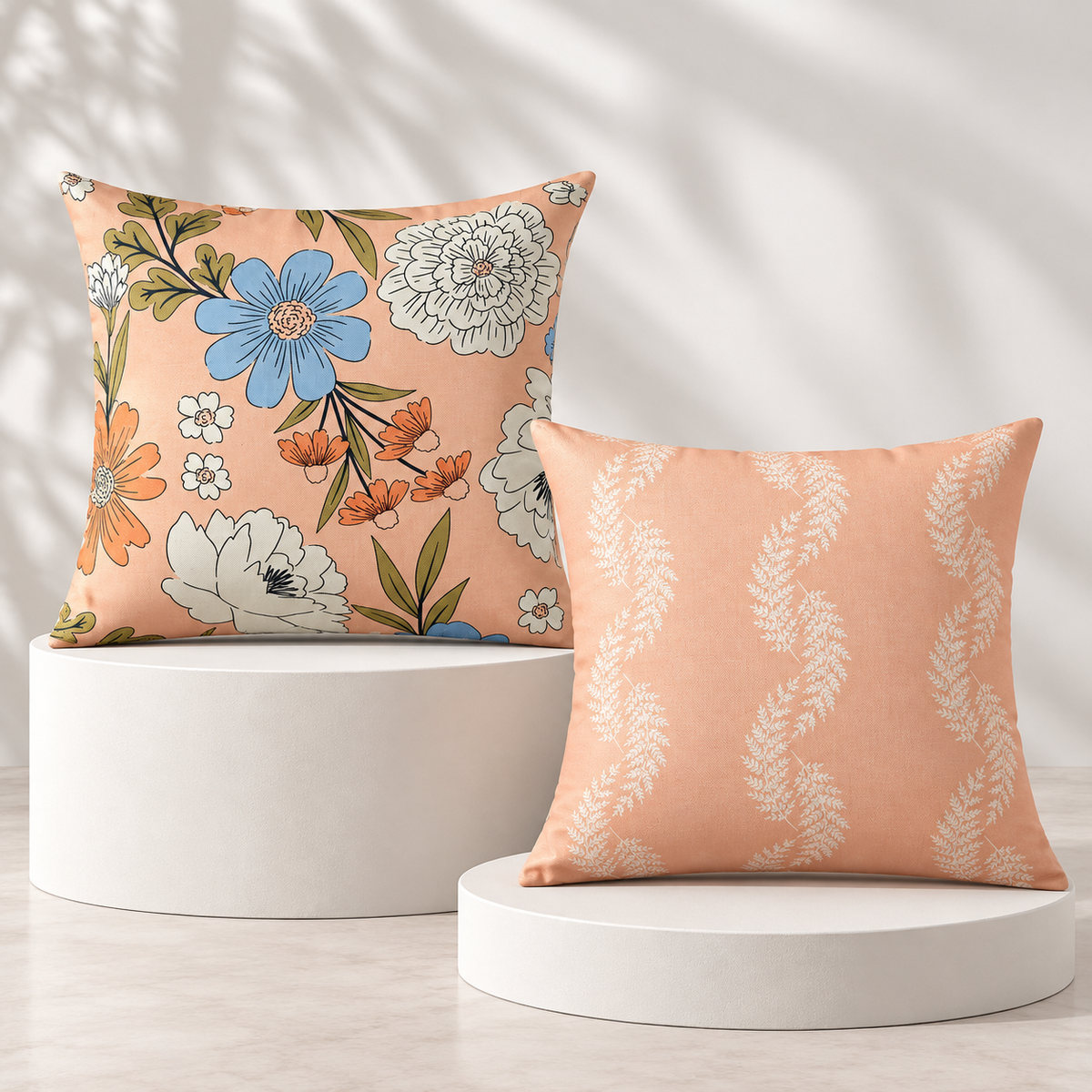 Olive Leaves Pattern Printed Cushion Cover Pack of 2