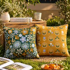 Meadow Muse Printed Cushion Covers (Pack of 2)
