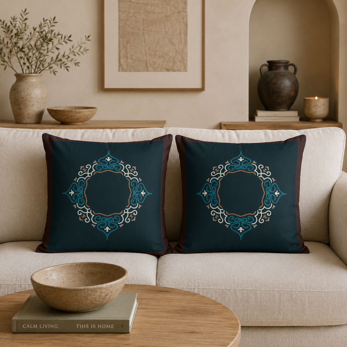 Timeless Azure Printed Cushion Case Pack of 2