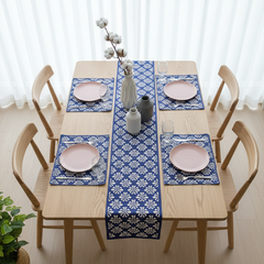 Azure Wave Table runner with Mats