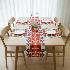 Boho Geometric Table Runner with Mats