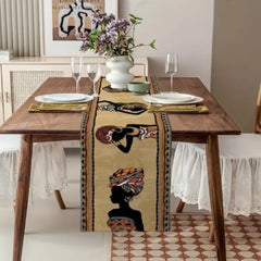 Boho African Women Table Runner