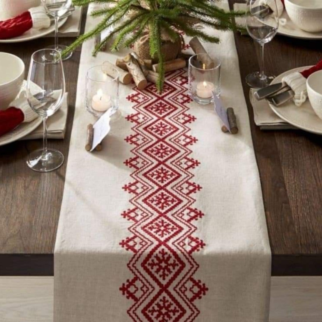 Geometric Wild weave Table runner